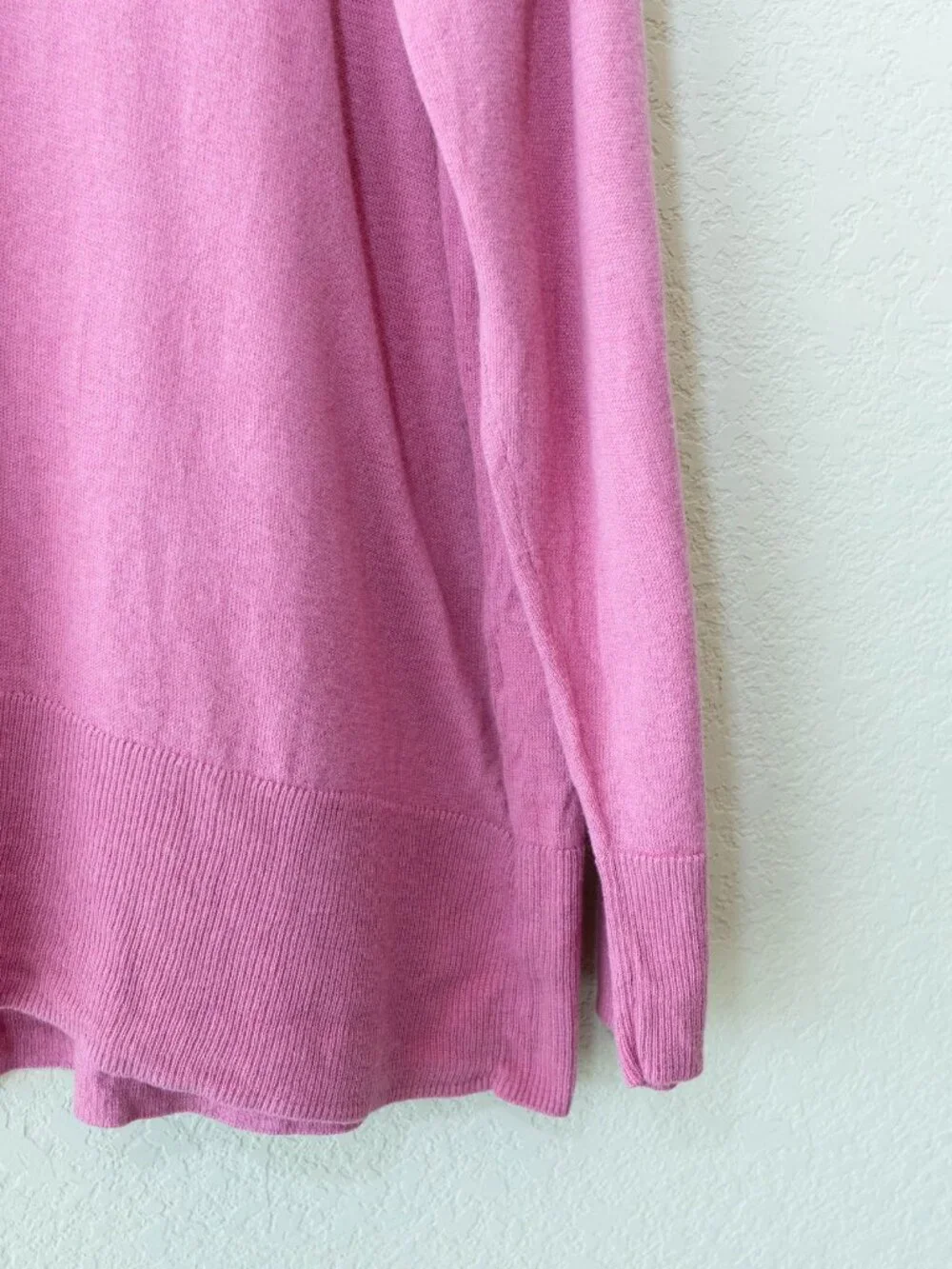 J Jill Cotton Silk Sweater XL Pink V Neck Lightweight Tunic Soft Relaxed Womens - Picture 6 of 12